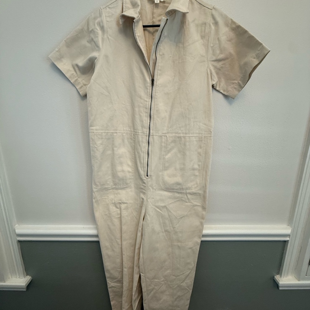 Cream Utility Jumpsuit